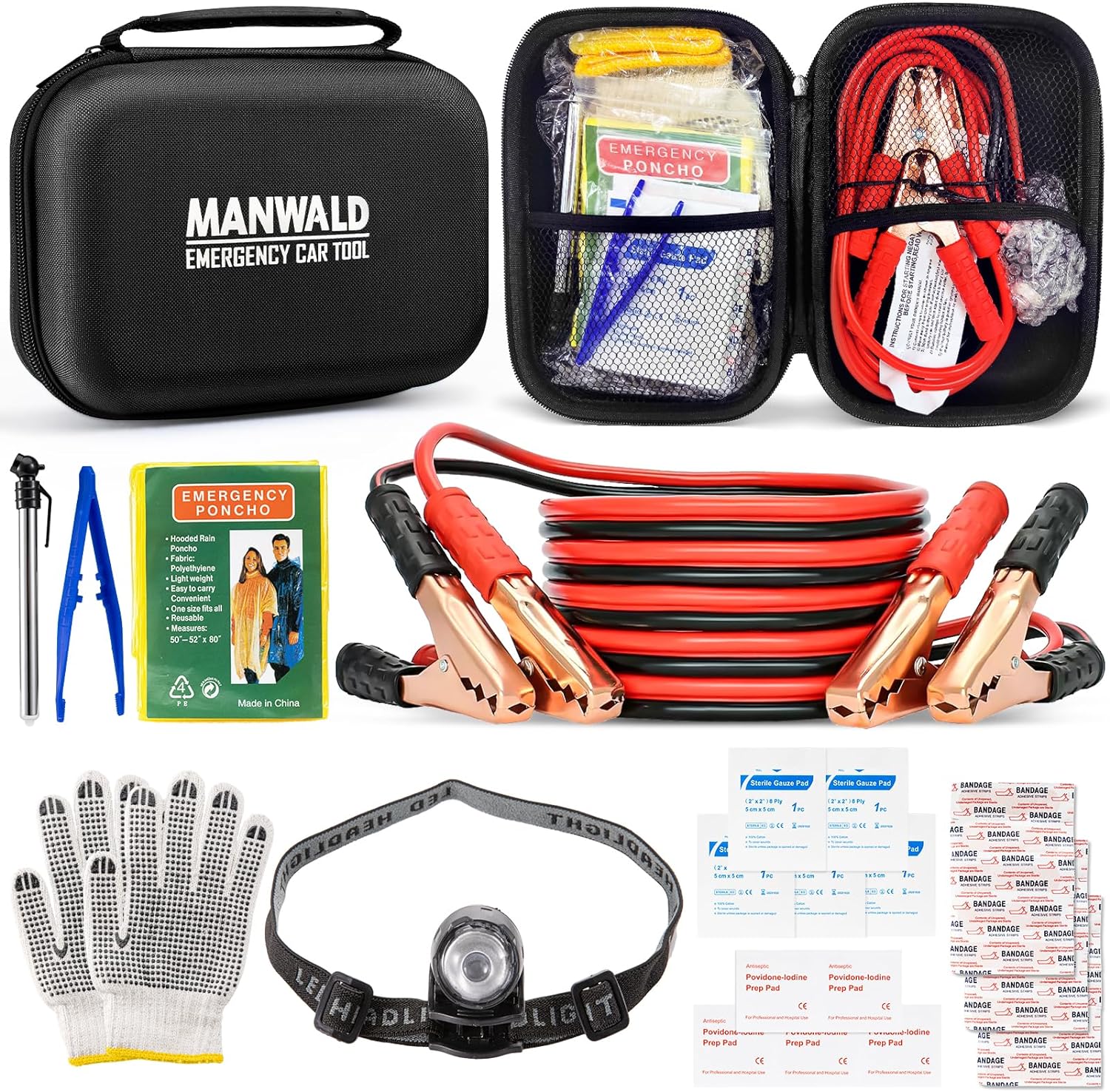 Essentiële items voor een noodset voor voertuig voordat u op de weg gaat