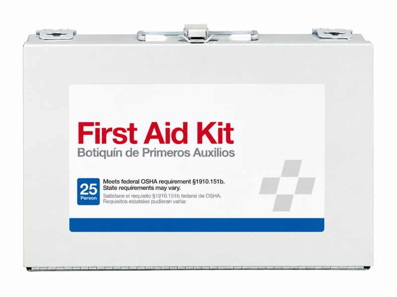Metalen EHBO-doos voor 25 personen | Werkplaats- en nood-EHBO-kit