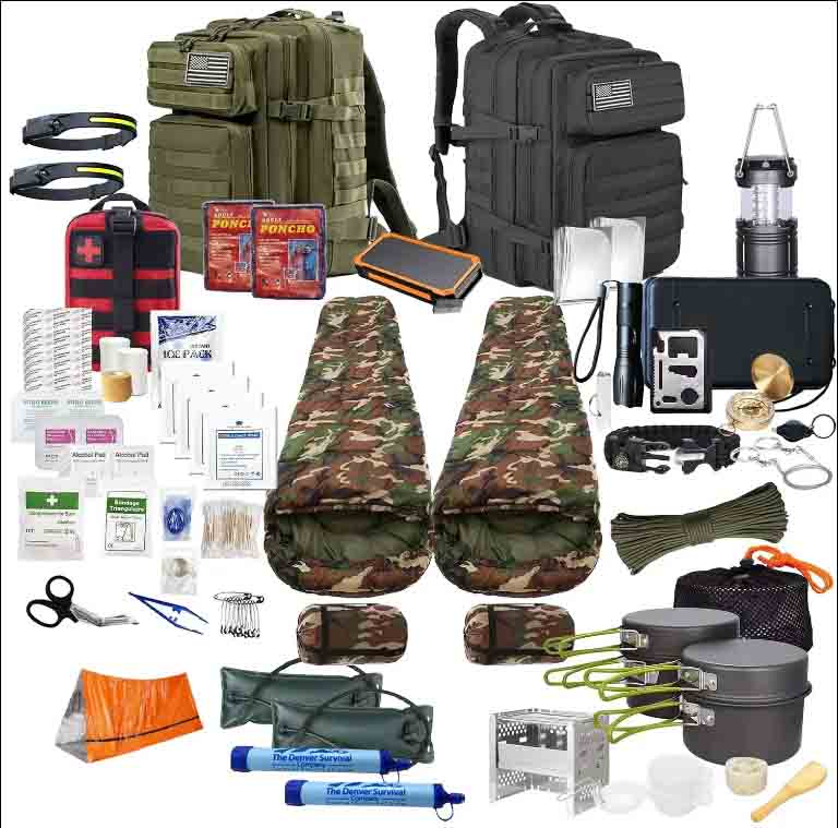 72 uur Survival Backpack Kit voor 2 persoon