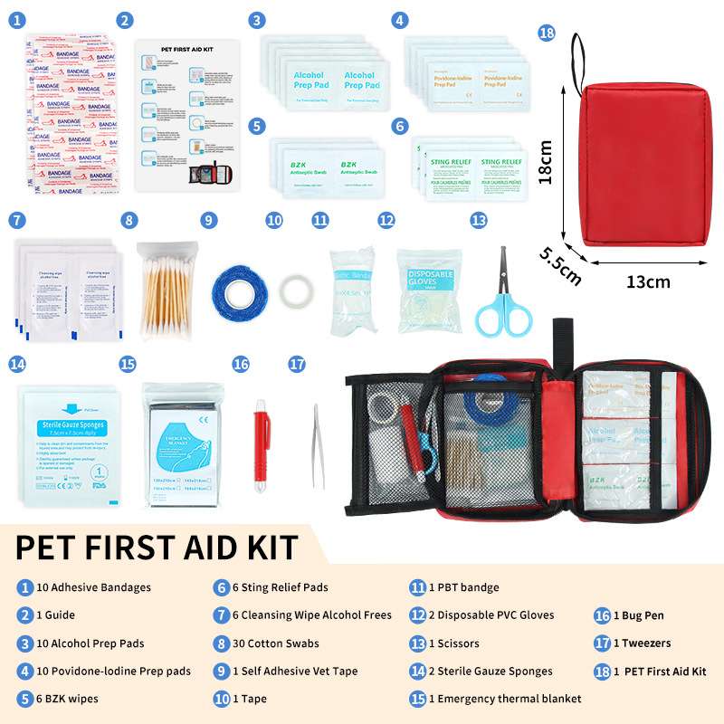 Compacte EHBO-kit voor honden en katten – Draagbare medische noodkit