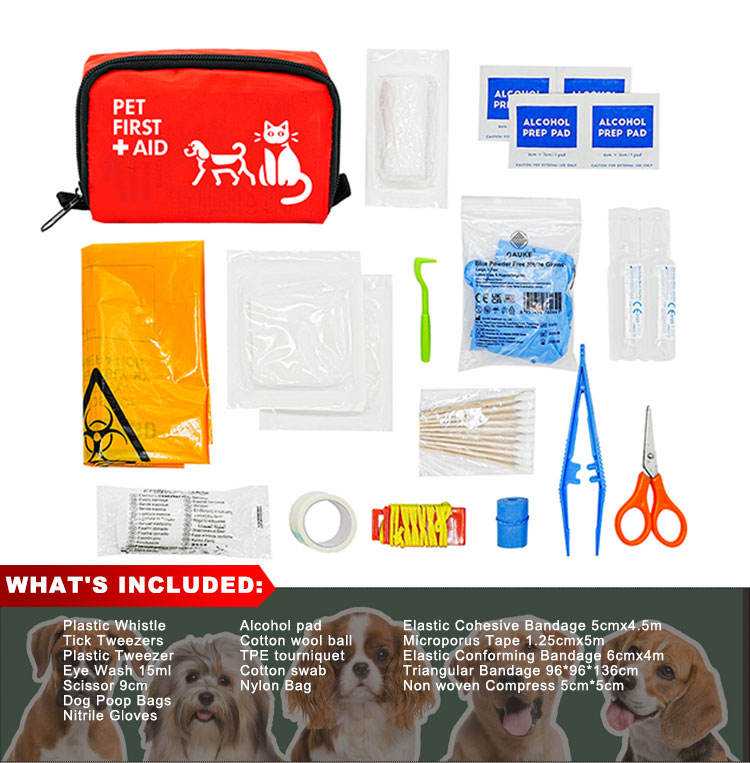 Draagbare EHBO-kit voor honden en katten – Medische noodkit voor op reis, buiten en thuis